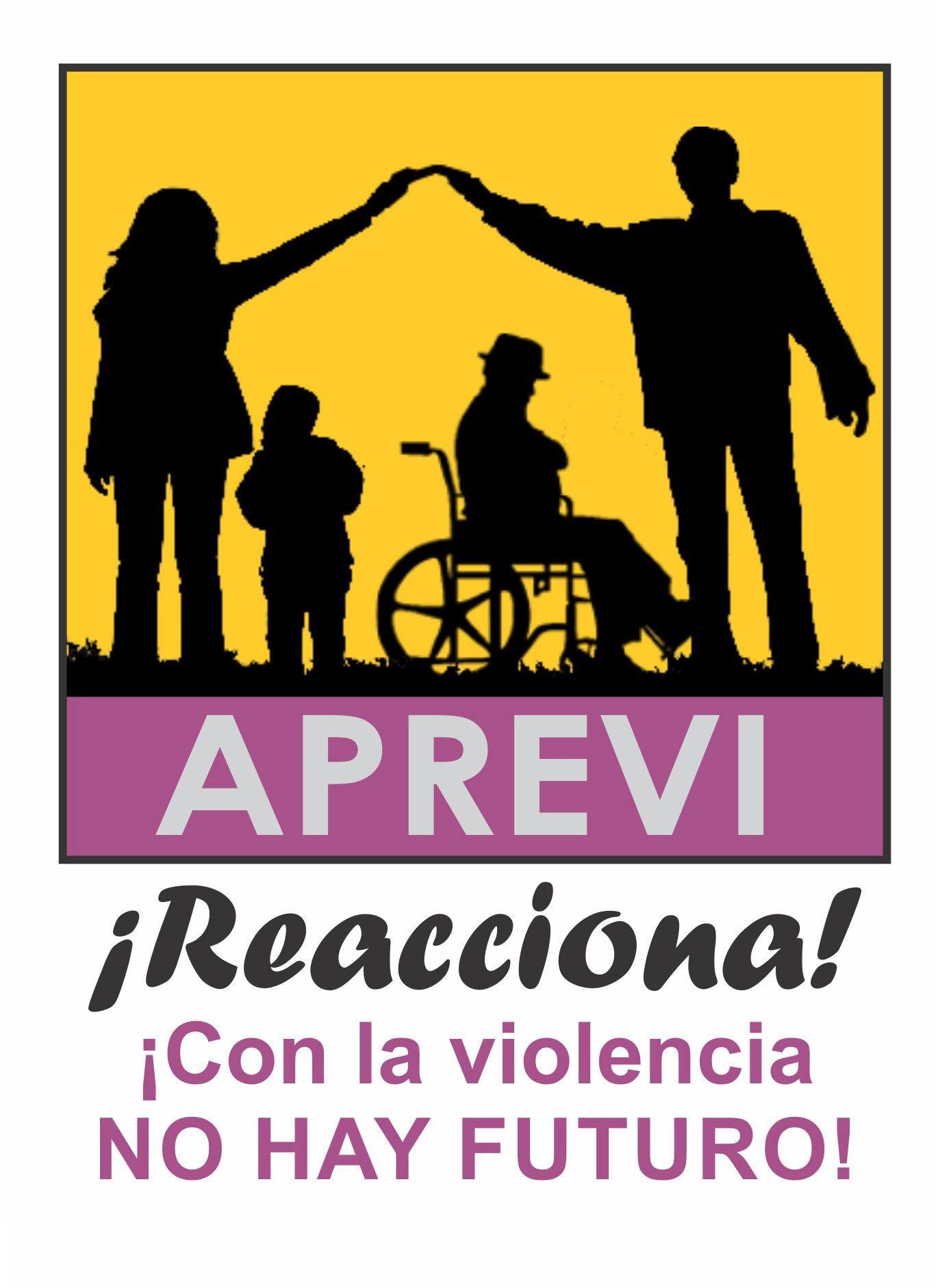 Imagen de APREVI con siluetas familiares y el mensaje ‘Con la violencia no hay futuro’